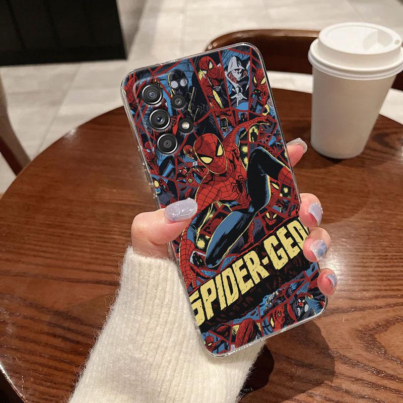 Прозрачный чехол Marvel Spiderman для Samsung Galaxy A57 A37 A56 5G A36 Чехлы A55 A54 A35 A26 A07 A17 A16 A06 A36 A15 Ударопрочная крышка