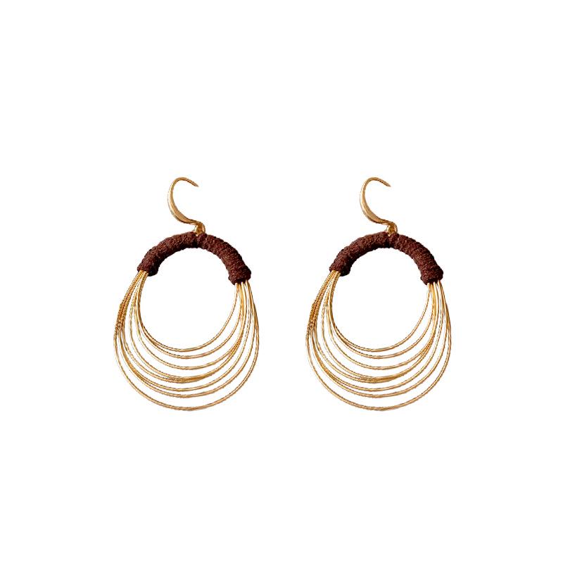 Unique Multi-Layer Circle Ear Hook Earrings: Bold European & American Style for Women