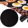Wahsable Nonstick Heat Resistant Gas Stove Kitchen BBQ Silicone Mat Round Black 40cm