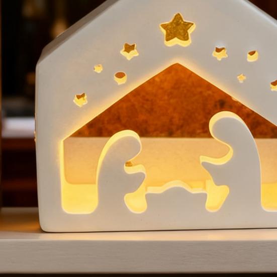 Christmas Nativity Lamp Silicone Mold DIY Handmade Birth of Jesus Scene Ornament Crafts Mold