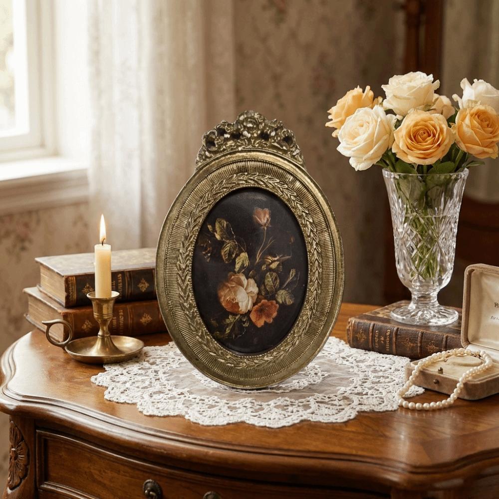 Carved Flower Design French Baroque Photo Frame Rectangular Oil Picture Frame  Bedroom