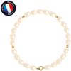 Bracelet - - Genuine Freshwater Cultured Pearl 4-5 Mm - Yellow Gold - 18 Cm - Women