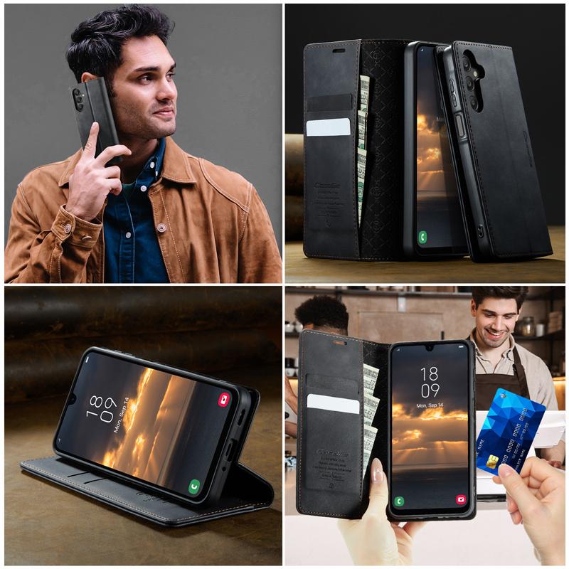 Магнитный кожаный чехол-книжка для телефона Samsung Galaxy S26 S25 FE S24 S23 Plus S22 S21 S20 Ultra A57 A17 A56 A36 A16 A55 A35 A15 A54 A34 A14 Кошелек