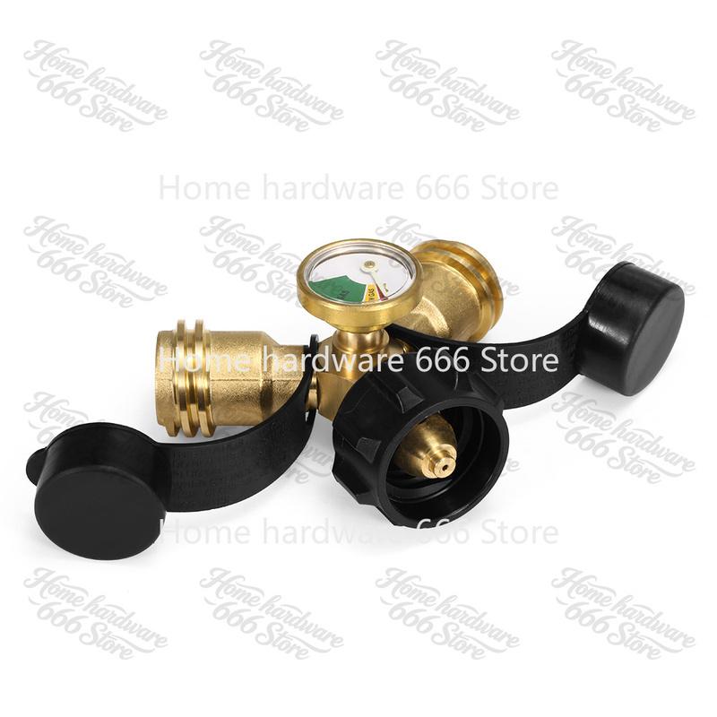 Outdoor Camping Hiking Stove Adaptor Propane Tank Y-Splitter Adapter Two Furnace Connector Way LPG Adapter Tee Connector