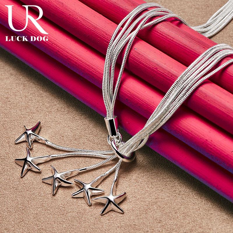 Ожерелье из пяти змей из стерлингового серебра 925 пробы с морской звездой, модные свадебные украшения