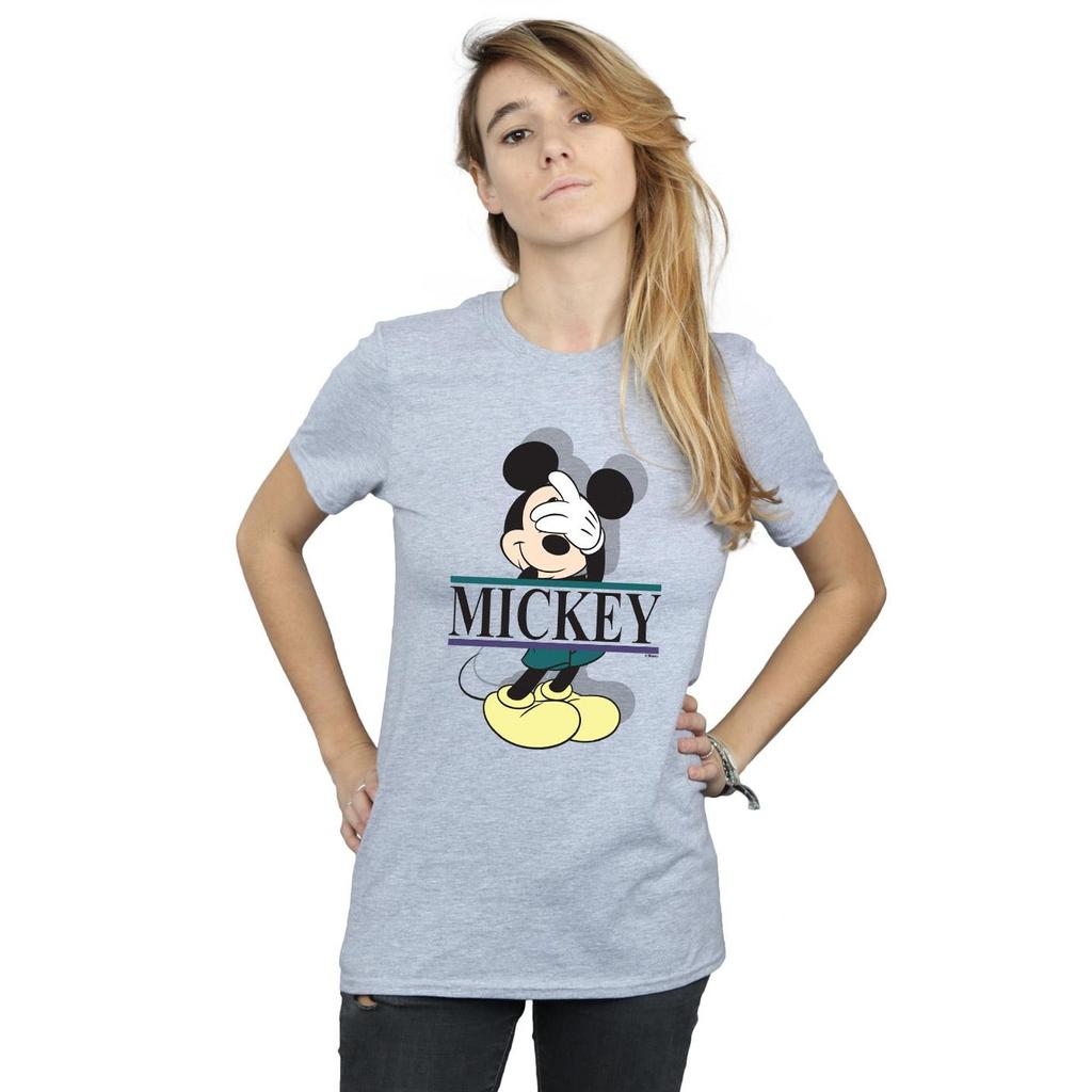 Disney Womens/Ladies Mickey Mouse Letters Cotton Boyfriend T-Shirt