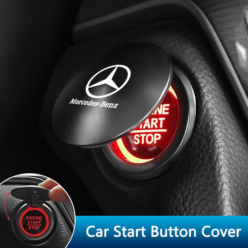 Metal Car One-click Start Buttons Cover Protection Stickers For Mercedes Benz AMG W205 W204 W203 W212 GLC CLA GLA C180 C200 C300