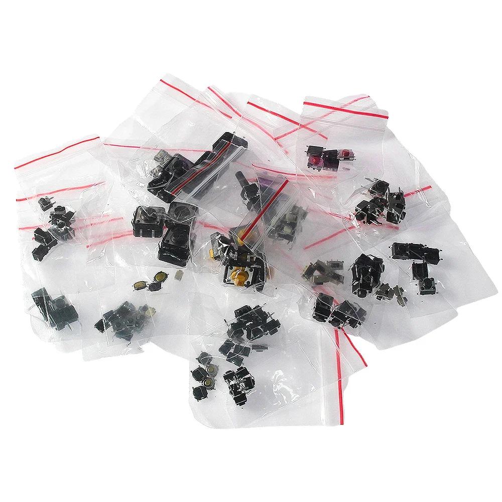 125PCS Micro Switch Kit - 25 Varieties of Push Buttons, Tactile Switches for DIY, Home, and Toys (DIP & SMD)
