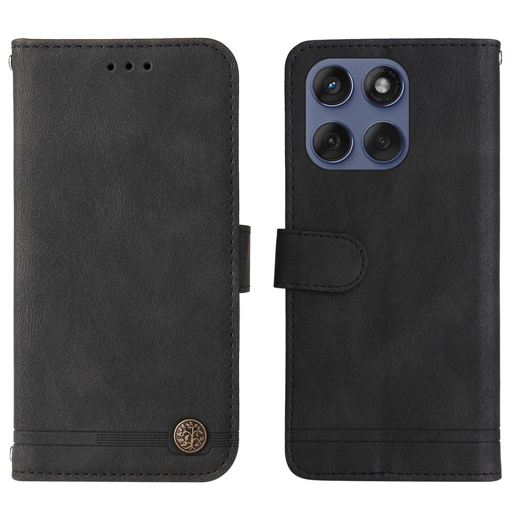 For Motorola Edge 60 Fusion 5G Leather Wallet Cases Skin Touch Phone Cover Stand with Strap