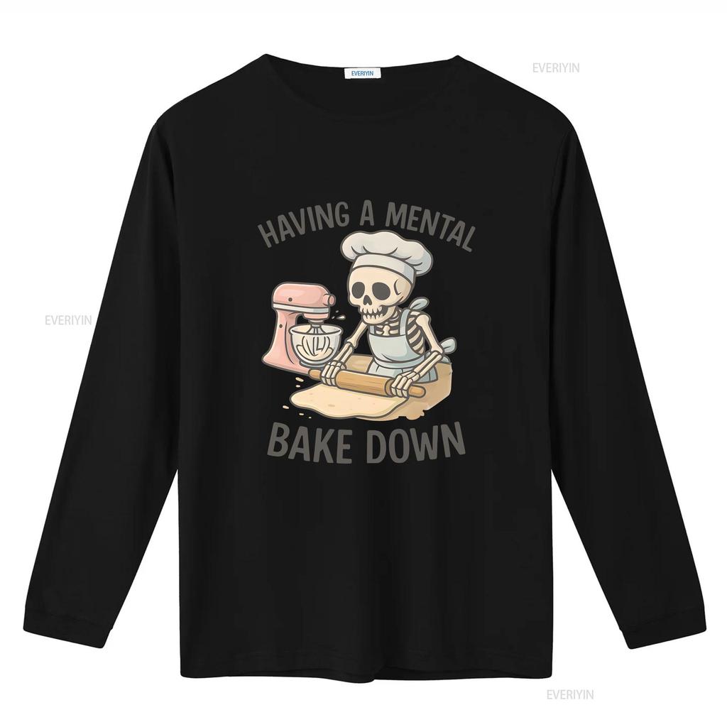 Skeleton Baking T Shirt Having A Unisextal Bake Down Funny Baker Vintage Washed Comfortable Versatile Unisex Slightly Homme