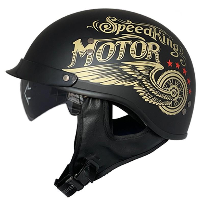 Unisex Full-Visor Half Helmet Scooter Motorcycle Riding Adult Safety DOT Certified ABS