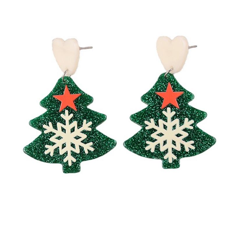 Акриловые серьги в виде свитера на Рождество, снежинки, Санта-Клаус, мультяшные серьги для женщин