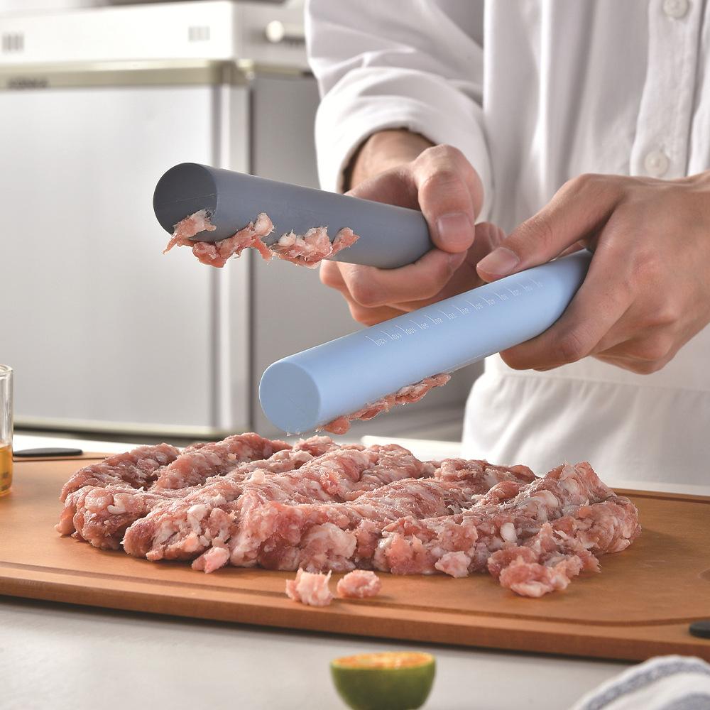 Цельная силиконовая скалка для выпечки, бытовая с градуированными месильными иглами, силиконовая палочка для муки, инструмент для пельменей