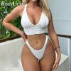 Сексуальный морщинистый бикини с высоким вырезом и крест-накрест на спине, женский купальник, женский купальник, комплект из двух частей, купальный костюм, купальный костюм