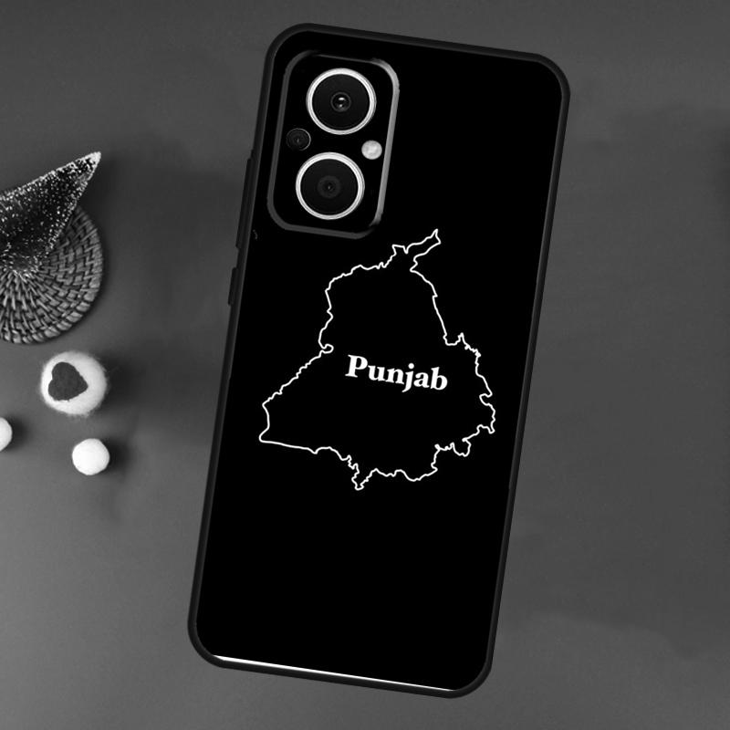 Карта Пенджаба Контурный Чехол Для OPPO Find X9 X8 X5 X6 Pro OPPO Reno 14 12 10 13 Pro 14F 13F 12F 11F 7 8 Lite Чехол
