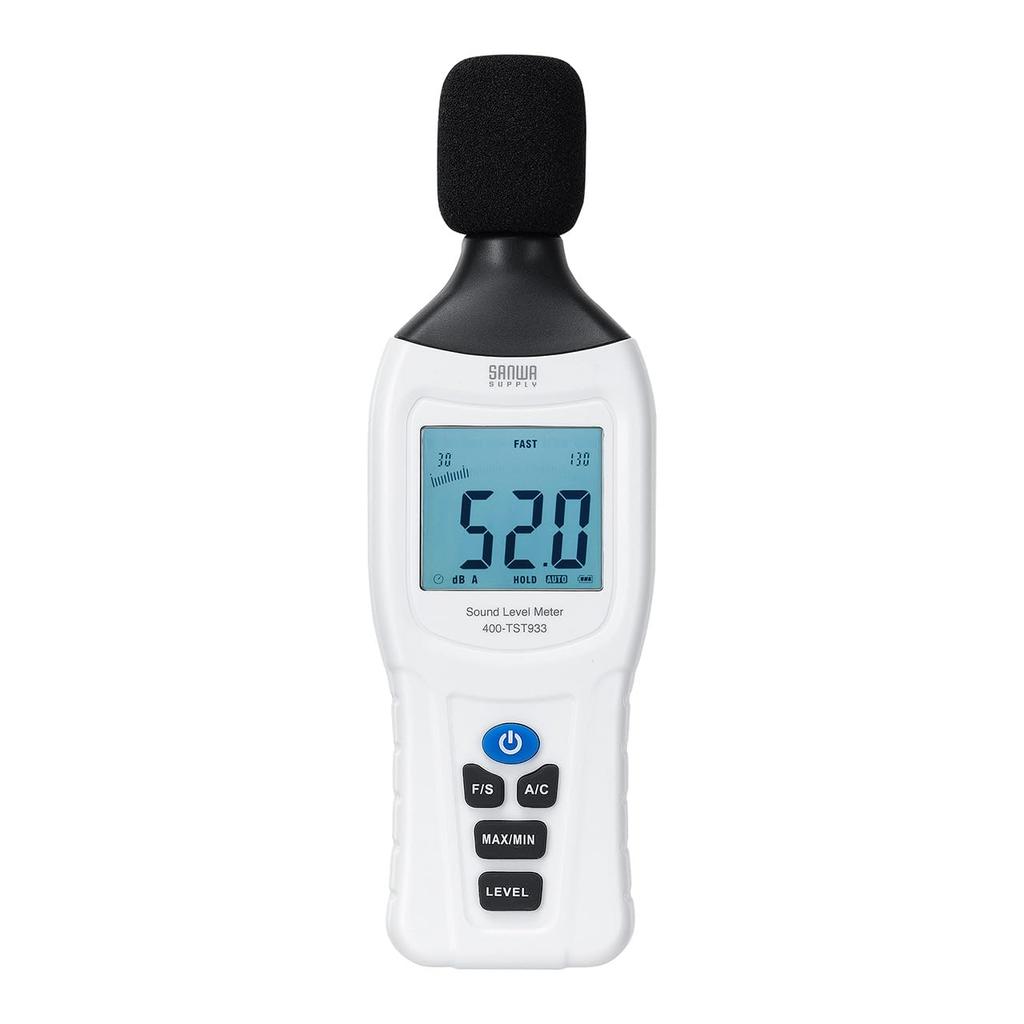 Sanwa Direct Digital Sound Level with Storage Meter, A-weighted/C-weighted, 30-130dB, Compact, Case, 400-TST933