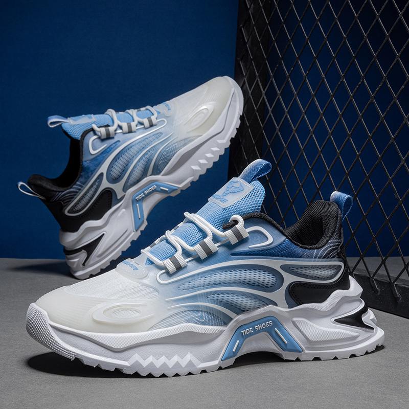 Men's Casual Sneakers Thick Platform Mesh Male Shoes Stylish Comfortable Outdoor All Brands Designer Walking Black Original Repl