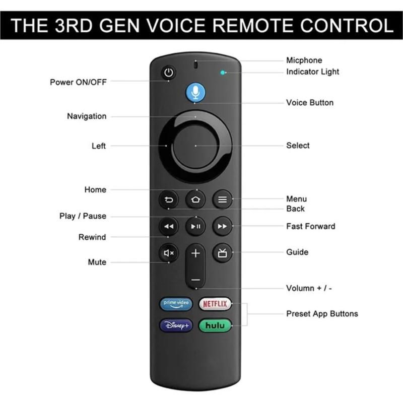 Пульт дистанционного управления Телевизор ЖК-телевизор L5B83G Для Fire TV Stick Lite BT Голосовой Заменяет пульт дистанционного управления для Amazon 1-го 2-го 3-го поколения