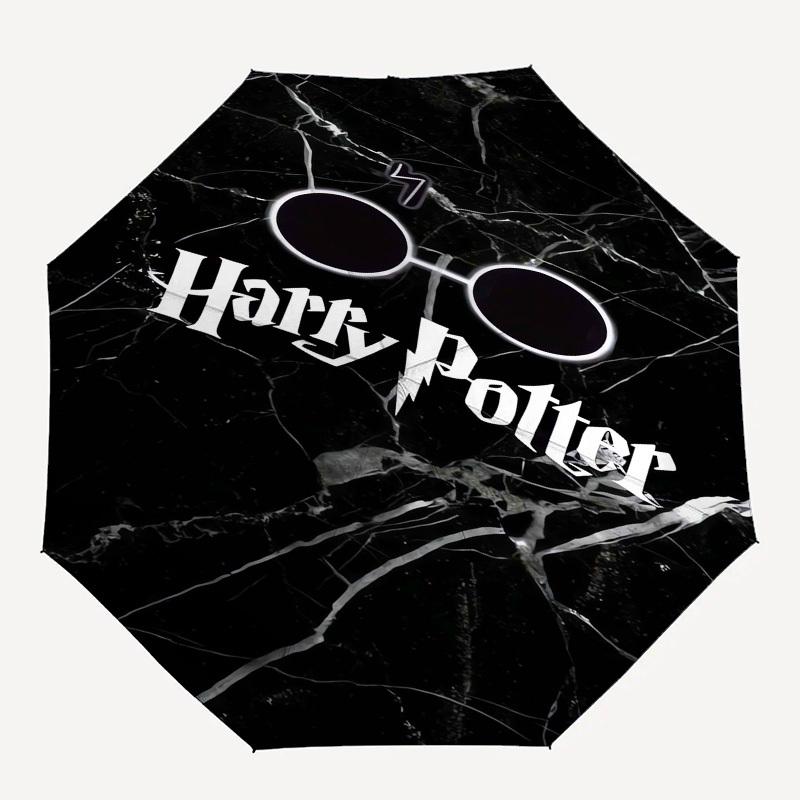 1pc Harry Potter Marble Background Umbrella with Plastic Handle,Suitable for All Seasons Travel Outdoor Multi-functional UmbrellaDCS034