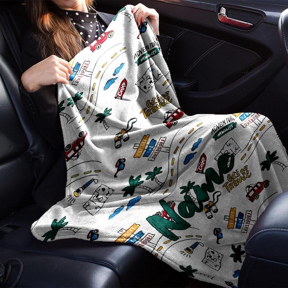 Custom Name Cute cars Theme Printed Blanket - Perfect for Couch, Bed, Travel & Outdoor Use | Machine Washable, Cozy & Durable.