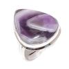 Натуральный камень Шевронный аметист Ювелирное изделие из стерлингового серебра 925 пробы Кольцо Размер 6 O7j30