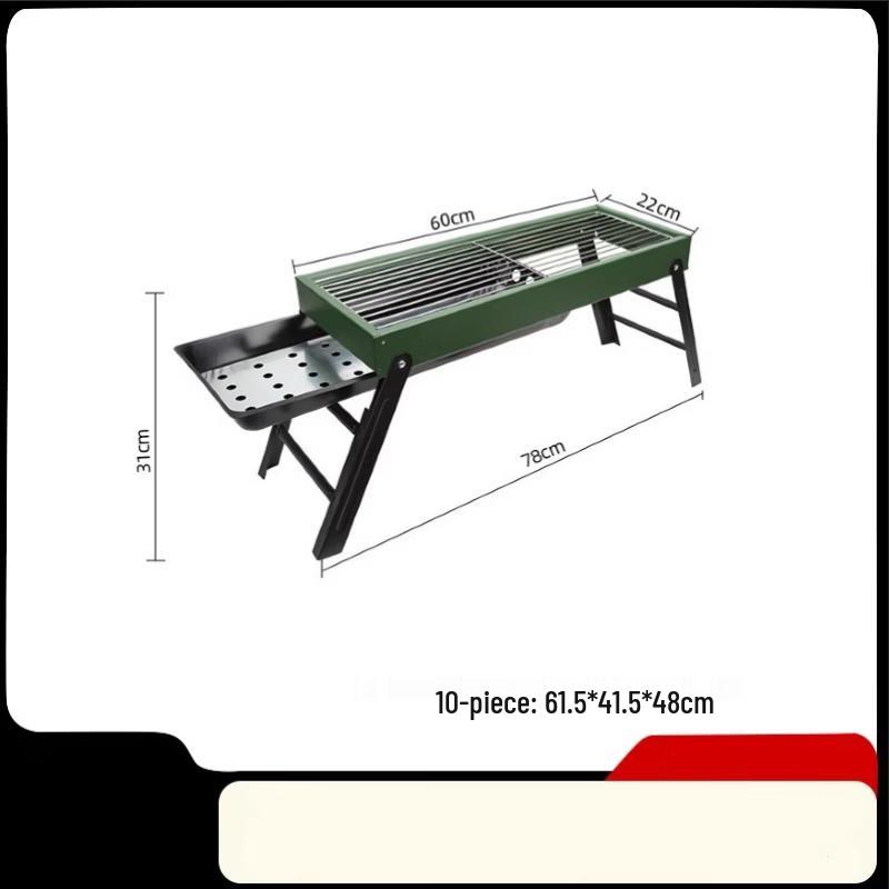 Folding Charcoal BBQ Grill & Tea Stove