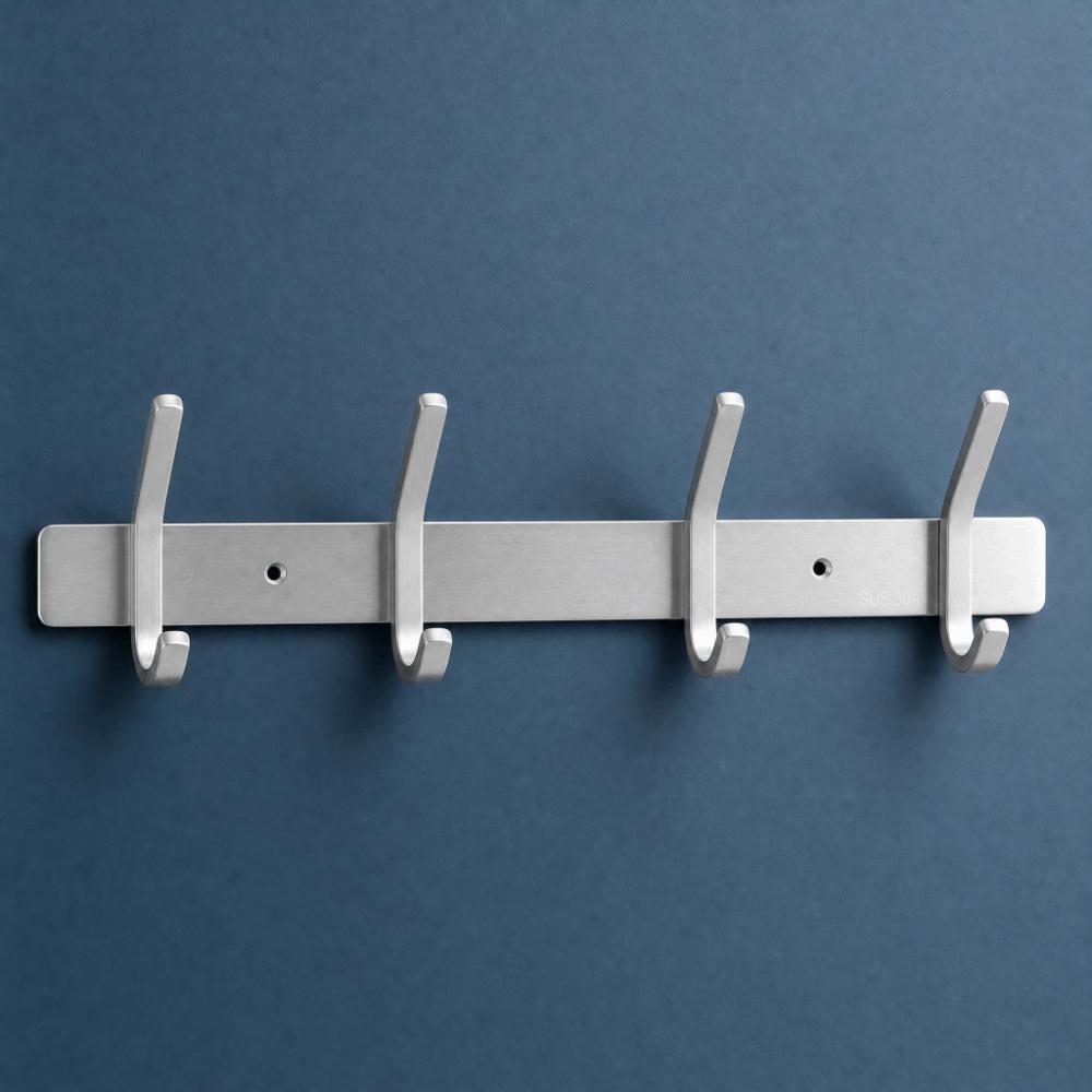 Stainless Steel Coat Hook 4 Hooks Coat Hanger Simple Style Coat Rack Home Office