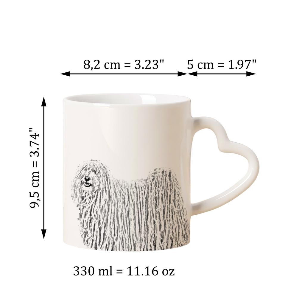 Puli, Hungarian Water Dog - cup with a dog, adorable cup with a heart-shaped handle, universal gift from the Art-Dog brand