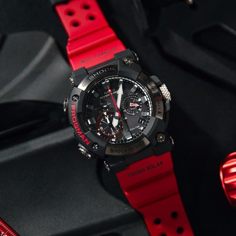 G-Shock Серия Marine Frogman Погружение Ударопрочные Bluetooth Солнечный Кварцевый механизм Ремешок из смолы Мужские часы Черный GWF-A1000-1A4