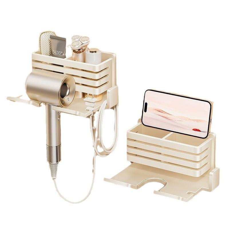 Настенная полка для фена без сверления для хранения в ванной