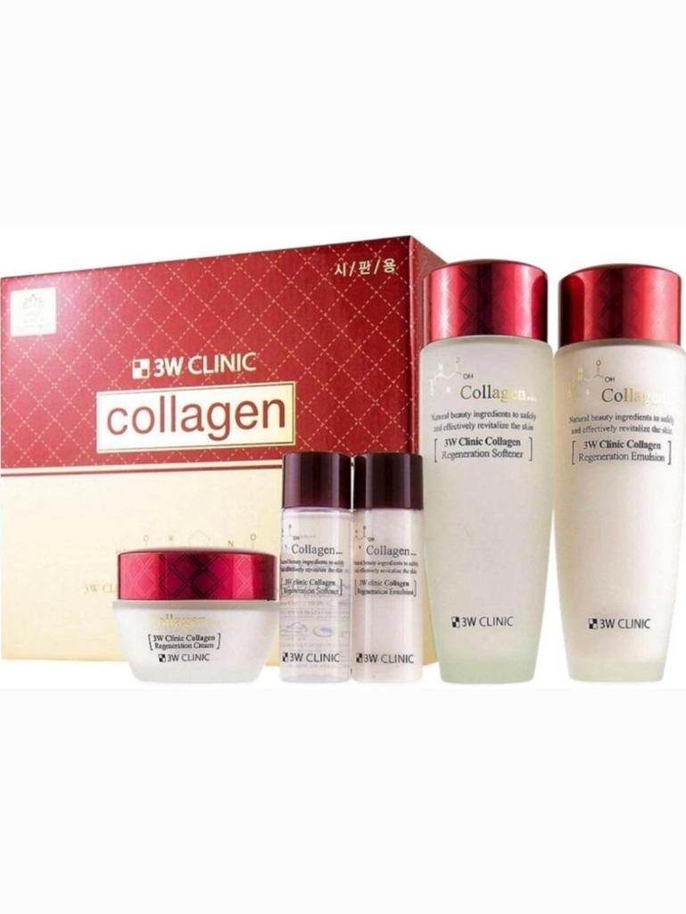 Collagen Skin Care 3 Items Set 3w-clinic Toner + Emulsion + Cream