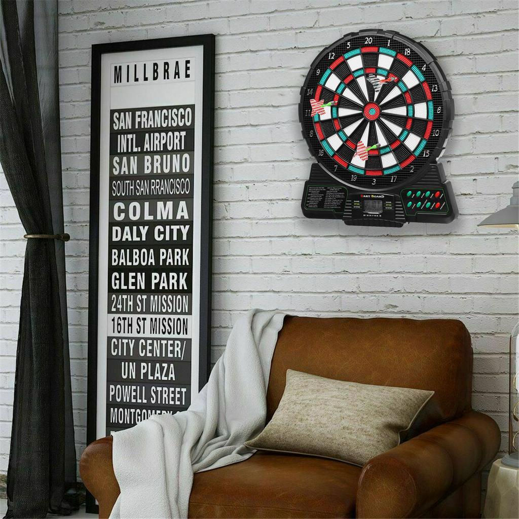 8 Games Automatic Scoring Dart Plate Board Sound Prompt Office Family Toys 159 Variations Electronic Dartboard Darts Game Set
