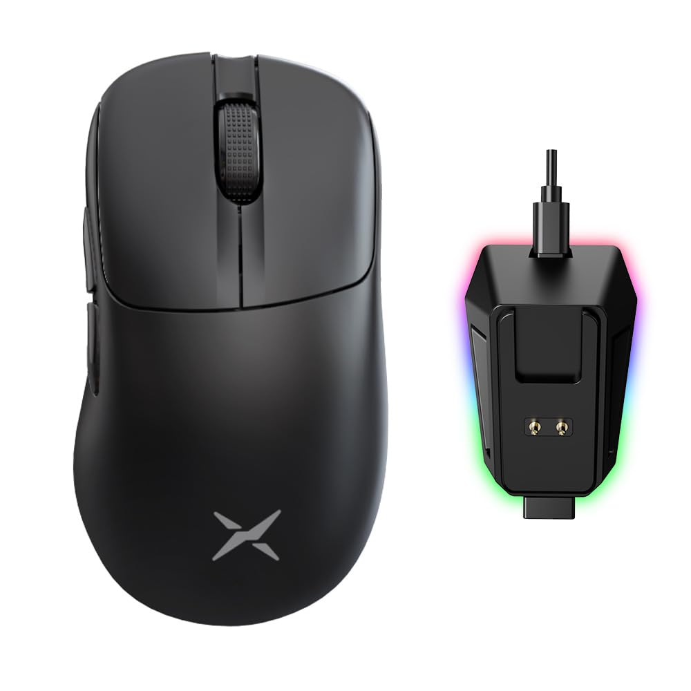 DELUX M500PRO Wireless Gaming Lightweight 8000Hz Polling Small PAW3395 Sensor 100 Million Click Magnetic Charging Base Mouse, (58.5g), Rate, Hand,