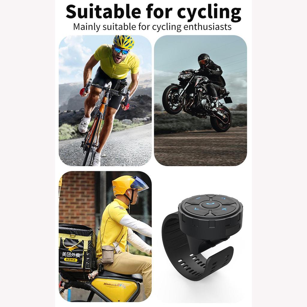 Wireless Bluetooth 5.3 Remote Button Helmet Earphone Motorcycle/Bike Handlebar Media Controller Car Steering Wheel Control