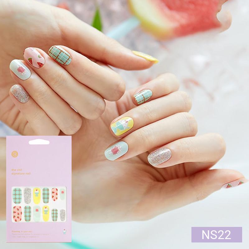 Милые пастельные наклейки для ногтей 24 шт. | Полоски для прессования, Дизайны с кроликом, медведем и звездой, Легко снимаются