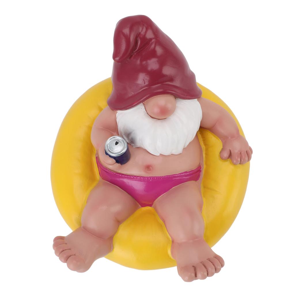 Садовая фигурка гнома-поплавка для бассейна из смолы, забавная фигурка плавающего гнома для релаксации на вечеринке у бассейна, для наружного декора