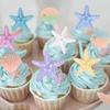 Shell Starfish Cake Decoration Resin Ocean Themed Cake Topper for Birthday Party Baby Shower Wedding Cake Decor