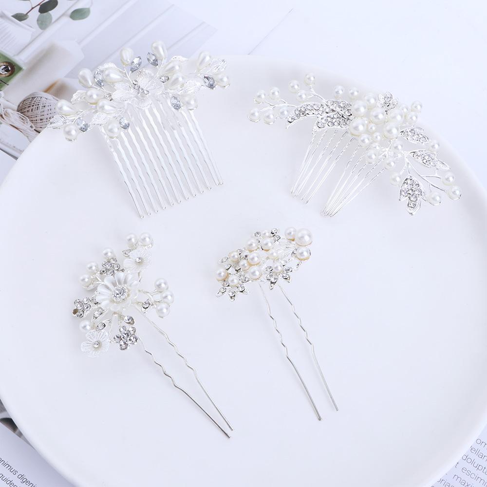 Hairpin Women Korean Style Headwear Five-tooth Hair Comb Rhinestone Hair Stick Hair Accessories