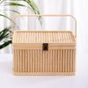 Bread Basket Gift Woven Hamper Photo Prop Flower Bamboo with Lid for Cake Fruit