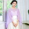 1PC Thin Banquet Cloak Shawl Wedding Chiffon Solid Color Breathable Lightweight Elegant