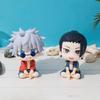 Мультяшная Аниме Jujutsu Kaisen Сидячая Поза Годжо Сатору Гэто Сугуру Милая Фигурка Кукла Украшение для Авто Модель Рождественская Игрушка Подарок