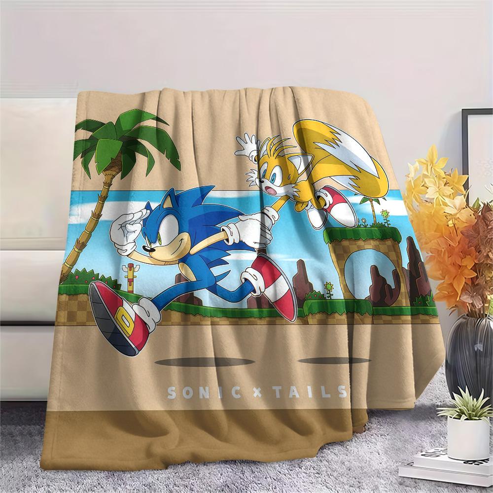 Sonic the Hedgehog Flannel Blanket, High quality Comfortable for All Seasons, Home Decor, Warmth and Comfort