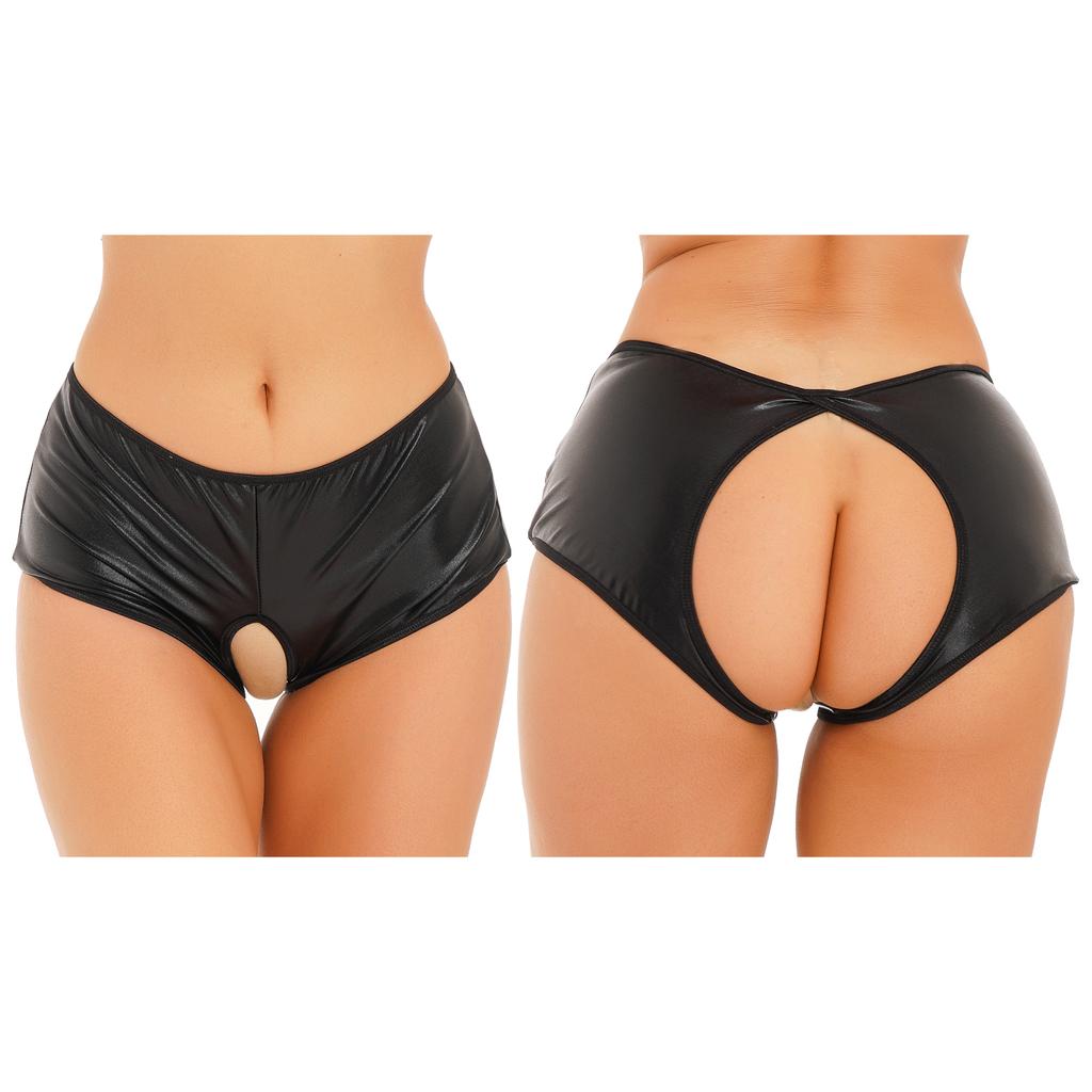 Женские блестящие шорты с вырезами металлик, трусики с низкой посадкой, нижнее белье, шорты для клубных выступлений на сцене