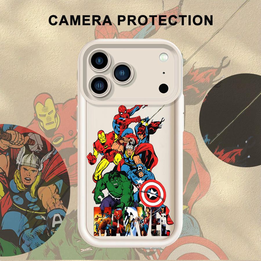 Чехол для iPhone 17 Air XR 15 16 14 Plus 13 12 11 Pro Max XS Max 16e Мягкий корпус Marvel S Человек-паук И Халк