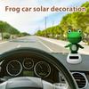 Solar Powered Dancing Frog Car Dashboard Decoration Shake Head Frog Auto Interior Ornaments Car Swinging Bobble Head Frog Decor
