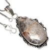 Necklace Crazy Lace Agate Gemstone Handmade Antique Silver Jewelry 2.5"