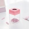 Student Stationery Macaron Magnetic Absorption Box Clips Dispenser Paperclip Holder Desk Storage