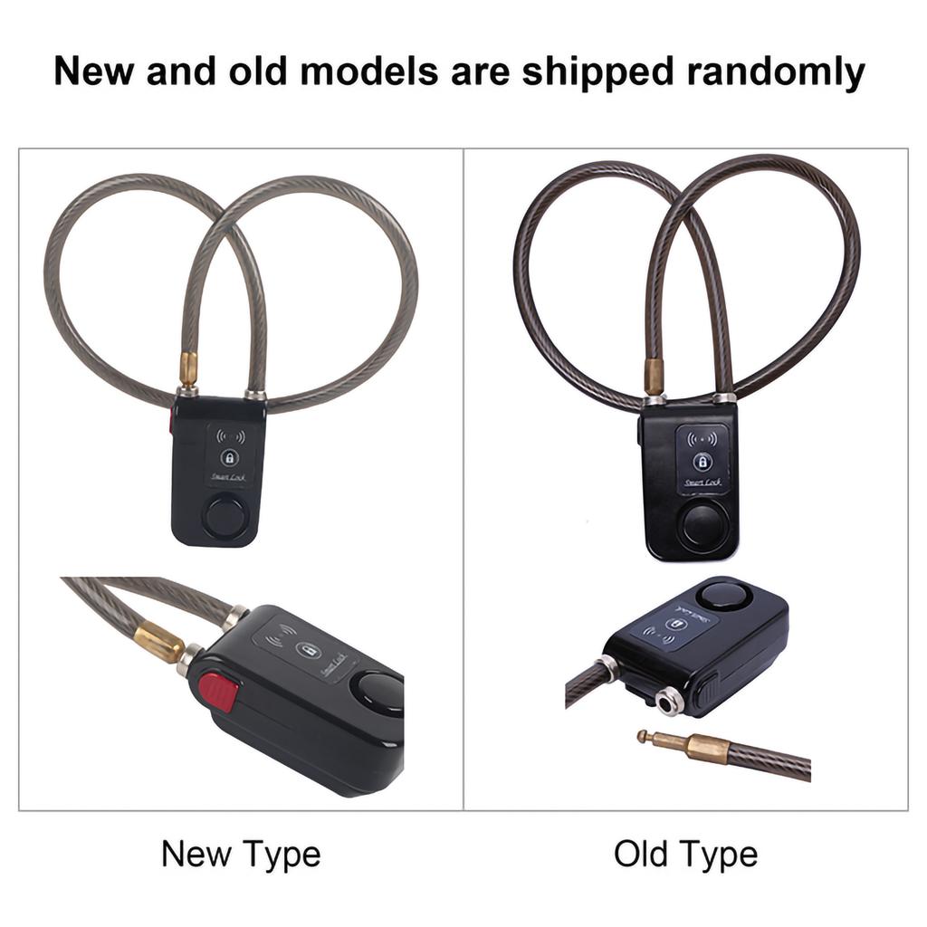 Управление через приложение Bluetooth Smart Lock Противоугонная сигнализация с цепочным замком и сигнализацией 105 дБ (черный)