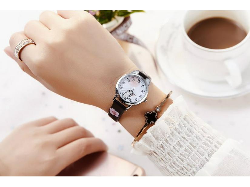 Стильные детские кварцевые часы с кожаным ремешком для девочек и мальчиков