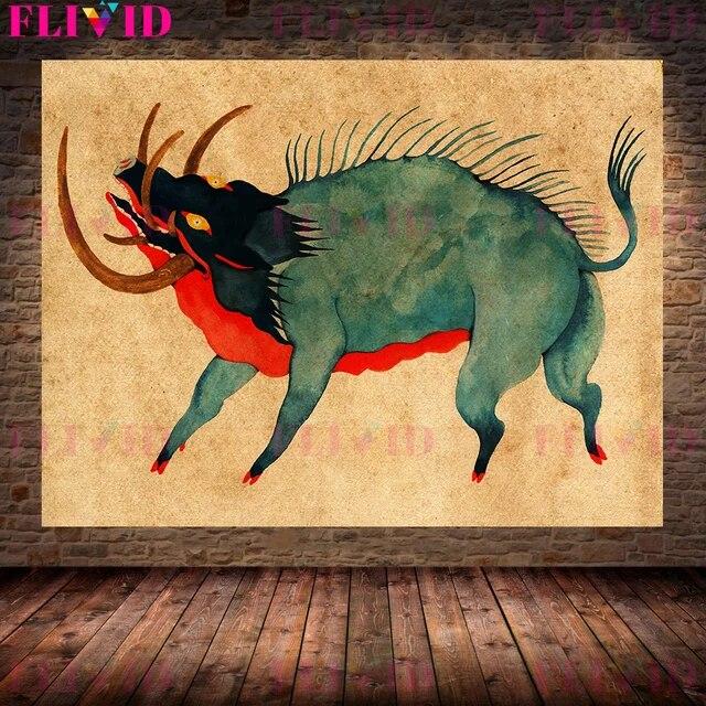 Таинственные существа мифологии, винтажная настенная живопись на холсте, легендарные волшебные существа, художественный плакат с принтом, домашний декор без рамки